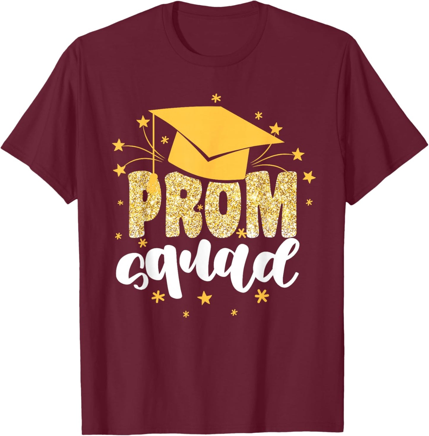 Cool Prom Squad 2026 Prom Graduation Party Matching 2026 T-Shirt - T-Shirt | Maroon