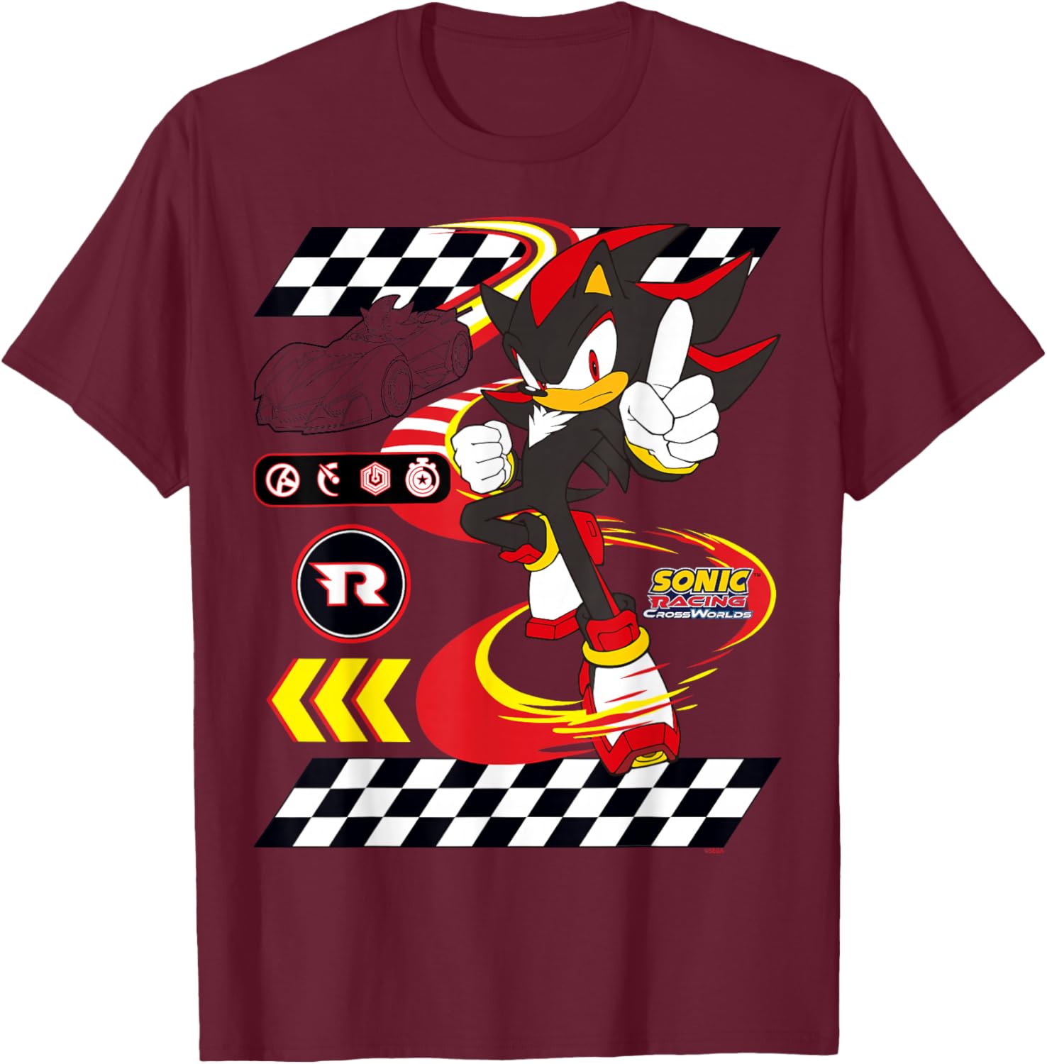 Sonic Racing CrossWorlds - Ultimate Driver Shadow T-Shirt - T-Shirt | Maroon