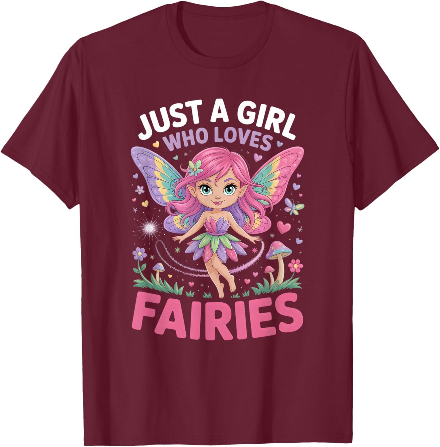 Girls Fairy T-Shirt - T-Shirt | Maroon