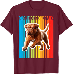 Colorful Dogue de Bordeaux T-Shirt - T-Shirt | Maroon