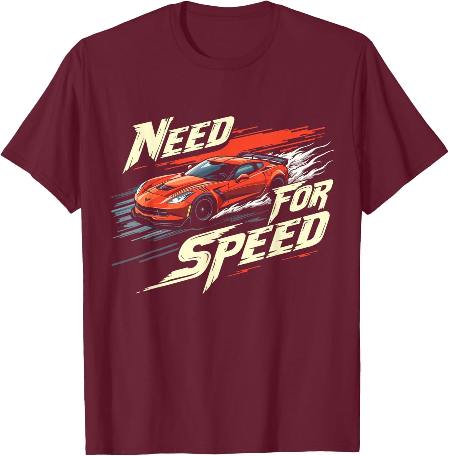Need for Speed High-Octane Racing Graphic Design T-Shirt - T-Shirt | Maroon
