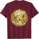 Retro Disco Ball Print T-Shirt - T-Shirt | Maroon