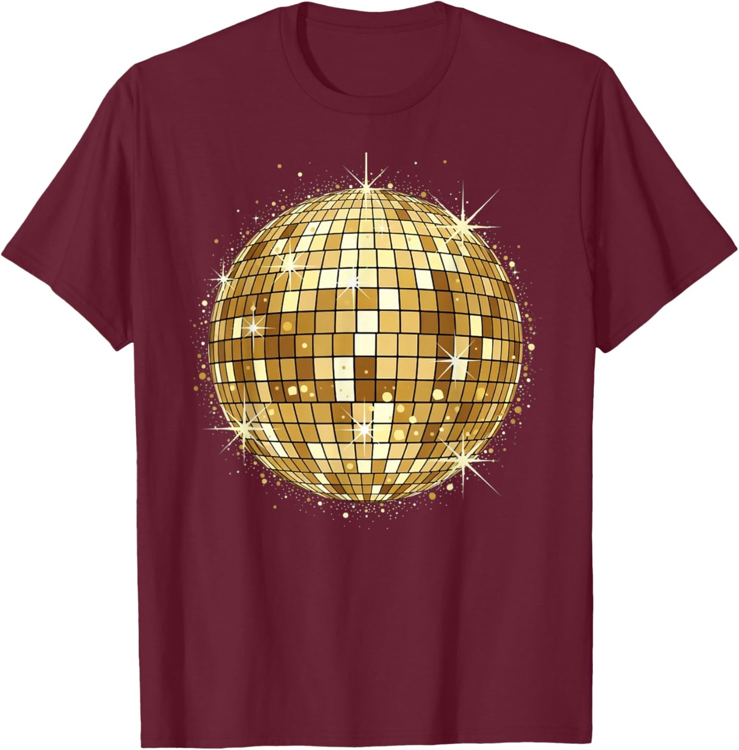 Retro Party Disco Ball T-Shirt - T-Shirt | Maroon
