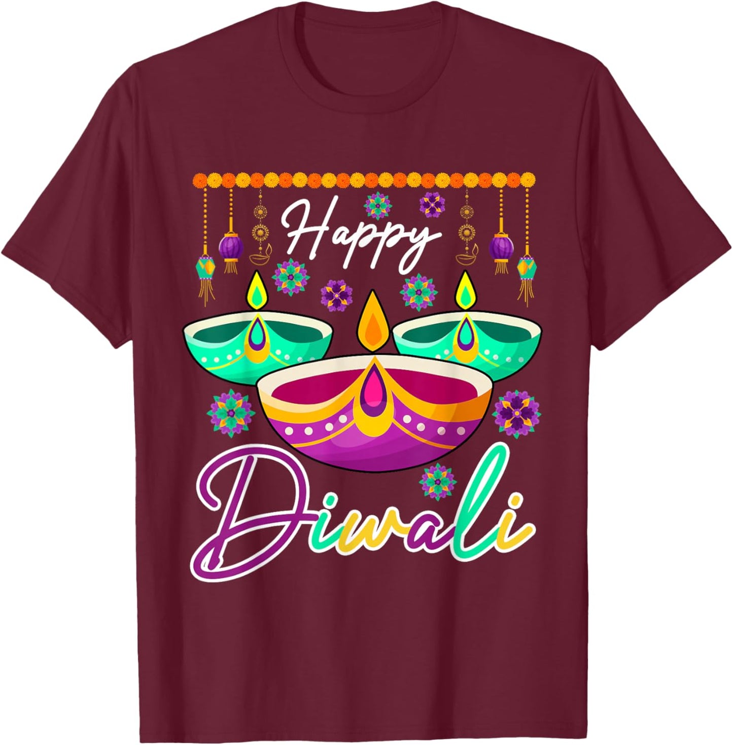 Happy Diwali Funny Festival Proud Indian Matching Family T-Shirt - T-Shirt | Maroon