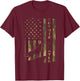Hunter Camo American Flag Coyote Slayer Hunting Lovers T-Shirt - T-Shirt | Maroon