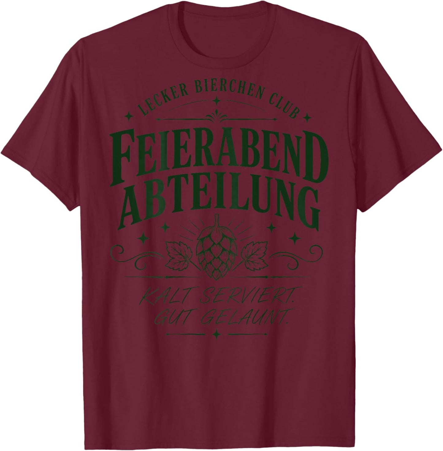 LECKER Bierchen Club T-Shirt - T-Shirt | Maroon
