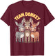 Donkey Team Funny Cartoon HEE-Haw Farm Birthday Party T-Shirt - T-Shirt | Maroon
