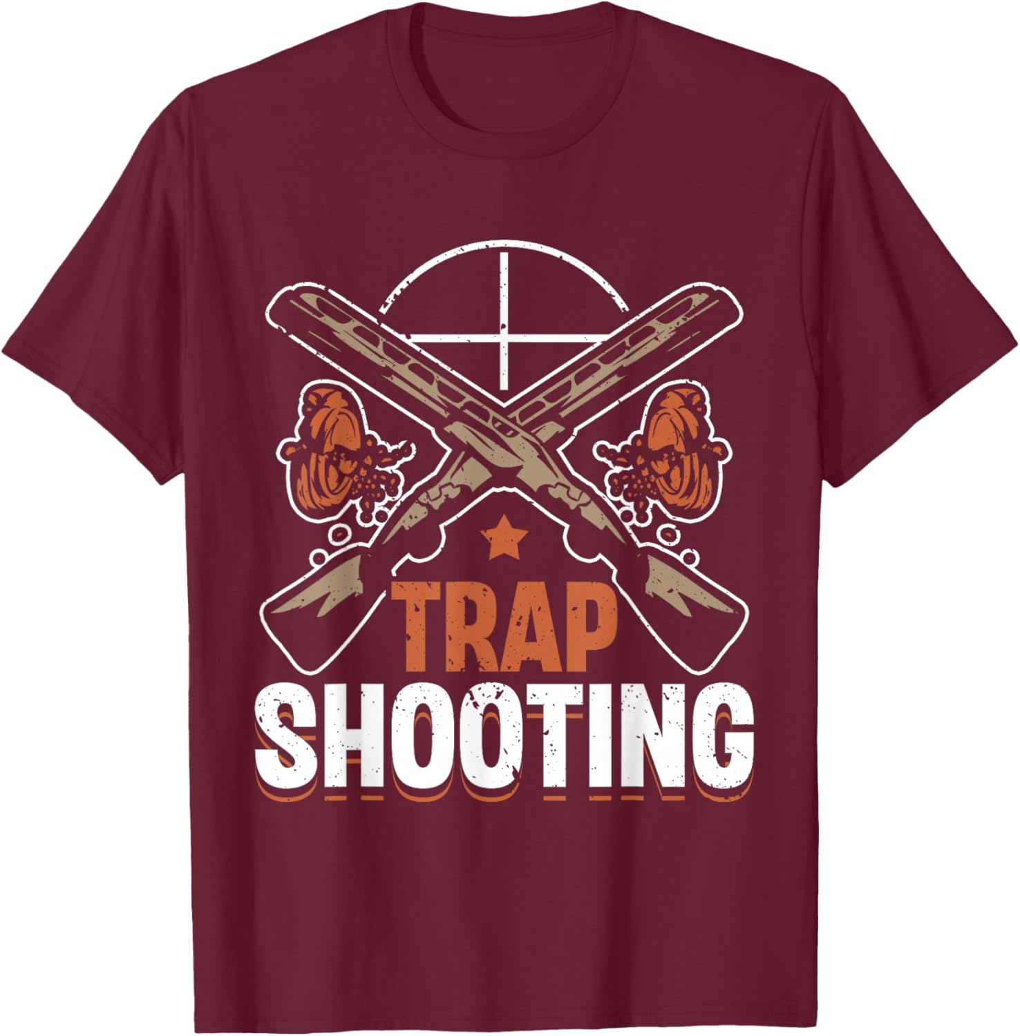 Trap Shooting Skeet Shotgun Pull Clay Pigeon Shooting T-Shirt - T-Shirt | Maroon