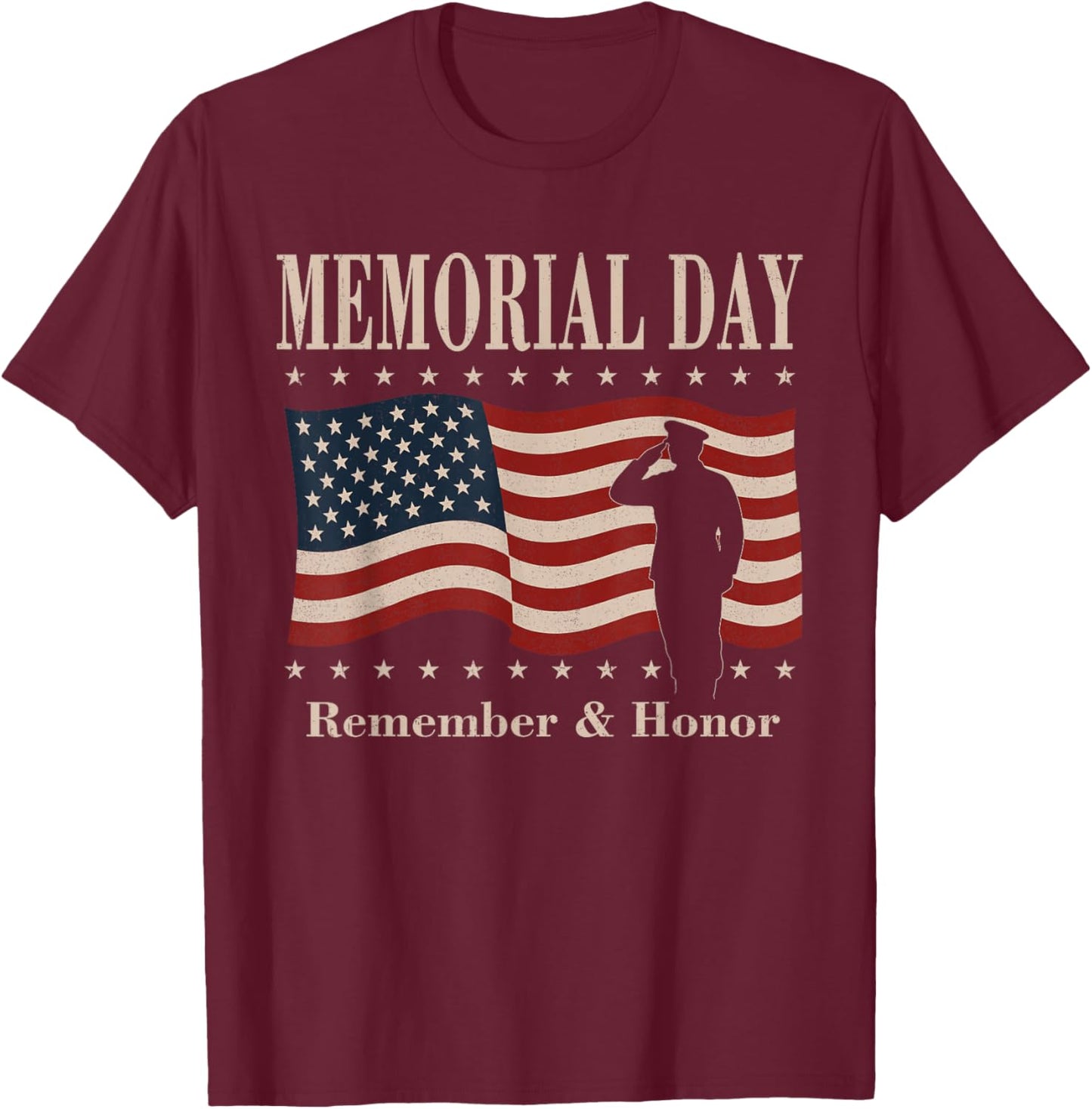 Memorial Day Remember Honor Patriotic USA Flag Men Women Kid T-Shirt - T-Shirt | Maroon