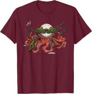 TactOcellus Octopus Monster Dark Fantasy Gaming T-Shirt - T-Shirt | Maroon