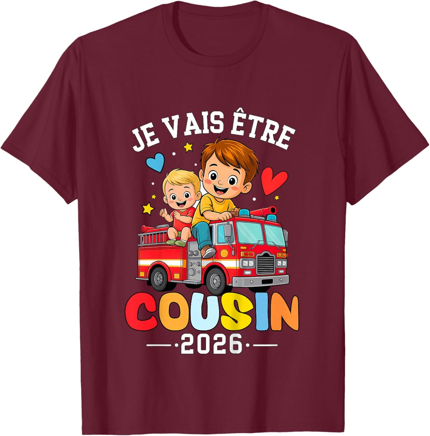 Child Gift Future Cousin 2026 soon Cousin Announcement Pregnancy T-Shirt - T-Shirt | Maroon