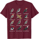 Woodpecker Species Chart – Types of Woodpeckers T-Shirt - T-Shirt | Maroon