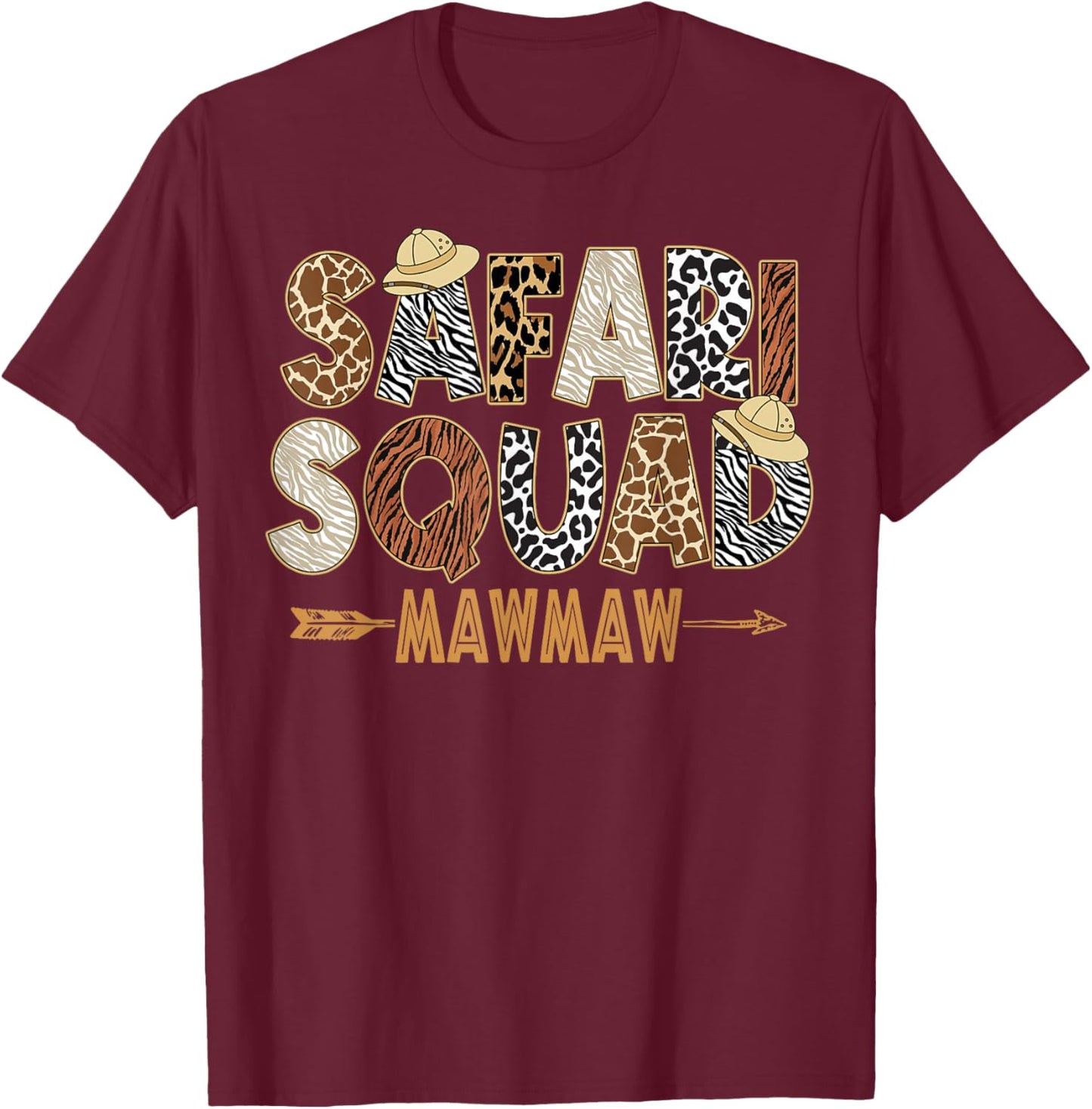 Safari Zoo Safari Squad Mawmaw of Birthday Boy Girl T-Shirt - T-Shirt | Maroon