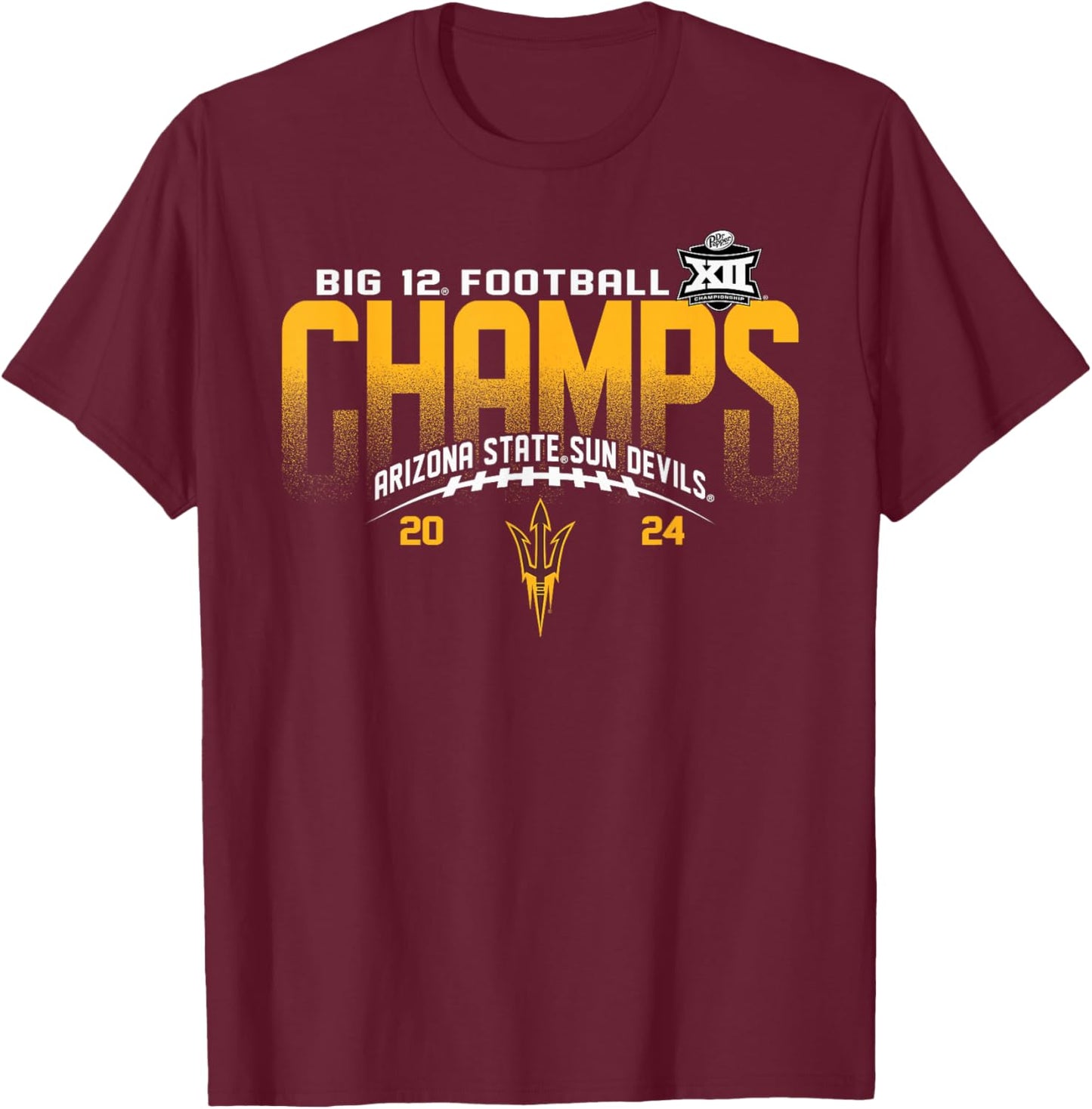 Arizona State Sun Devils Big 12 Champs 2024 Football Icon T-Shirt - T-Shirt | Maroon