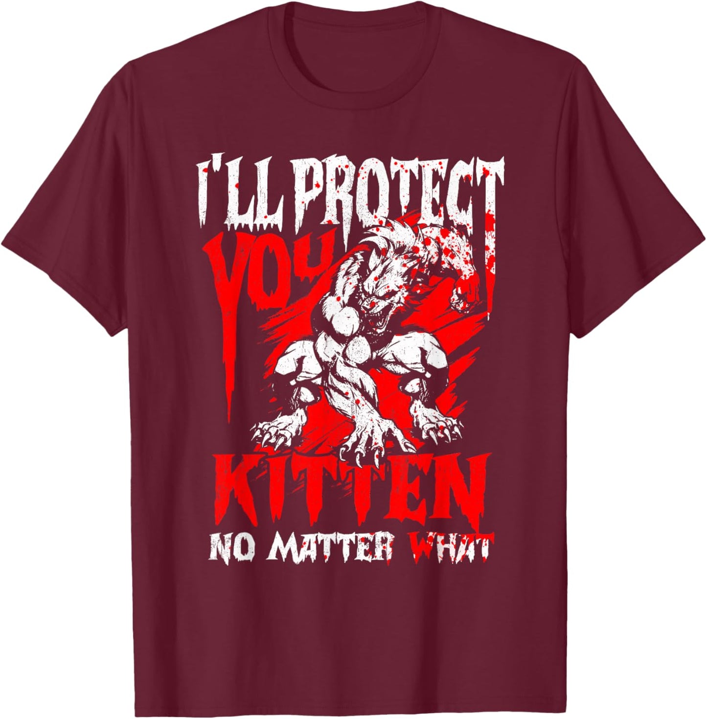 Alpha Wolf Ich werde dich beschützen Kitten egal was [German Language] T-Shirt - T-Shirt | Maroon