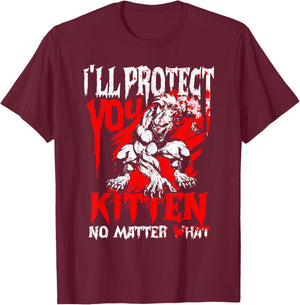 Alpha Wolf Ich werde dich beschützen Kitten egal was [German Language] T-Shirt - T-Shirt | Maroon