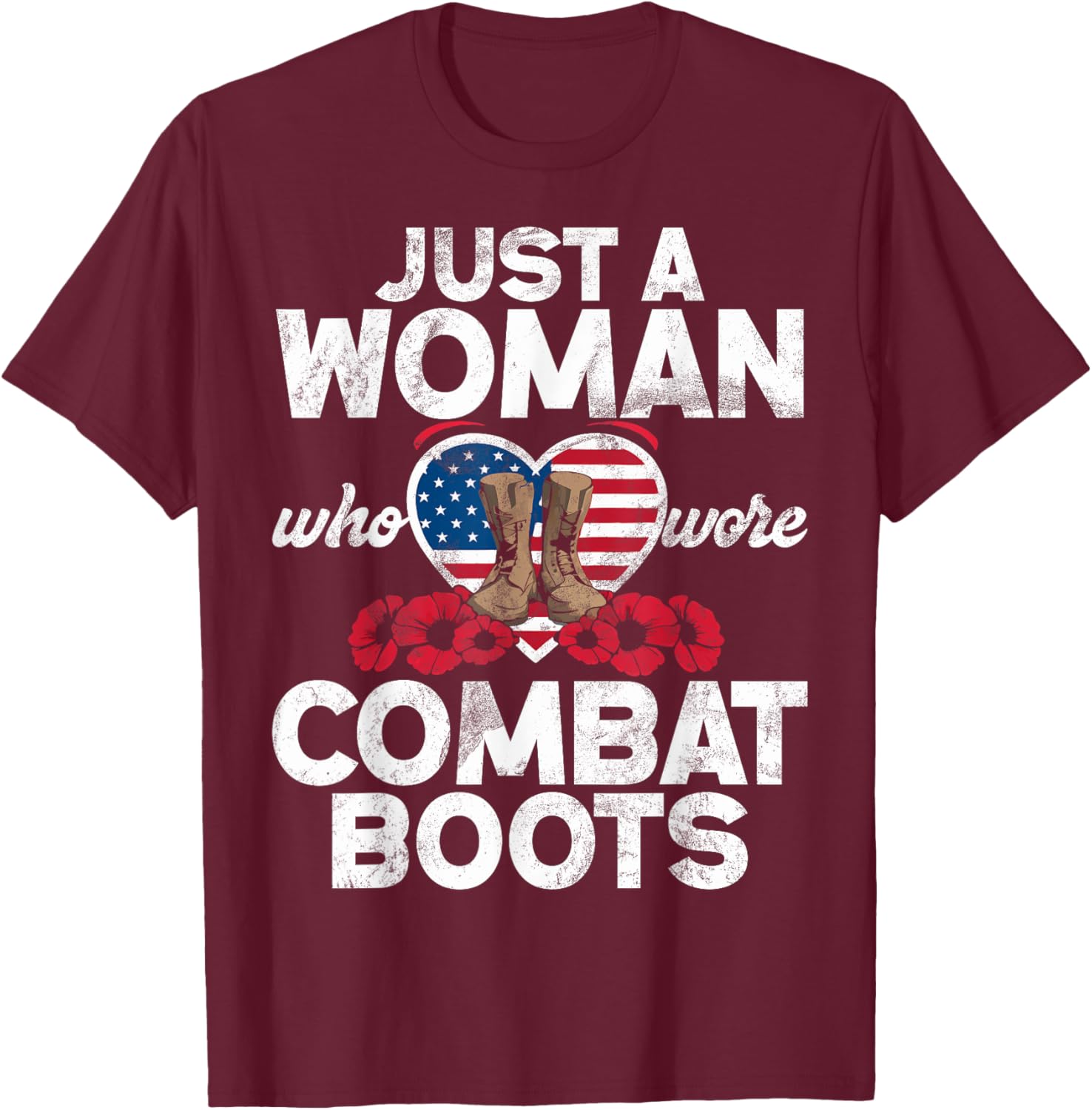 Female Veteran Veteran's Day Women Veteran Soldier Patriotic T-Shirt - T-Shirt | Maroon