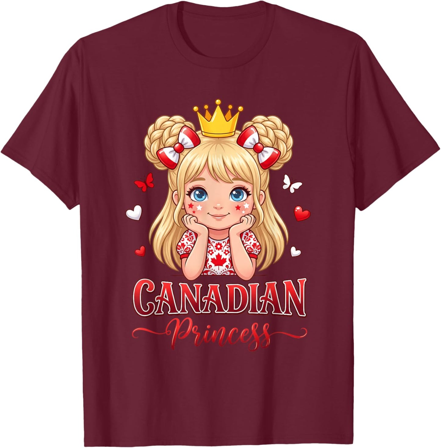 Drapeau de Princesse canadienne pour Filles et Enfants T-Shirt - T-Shirt | Maroon