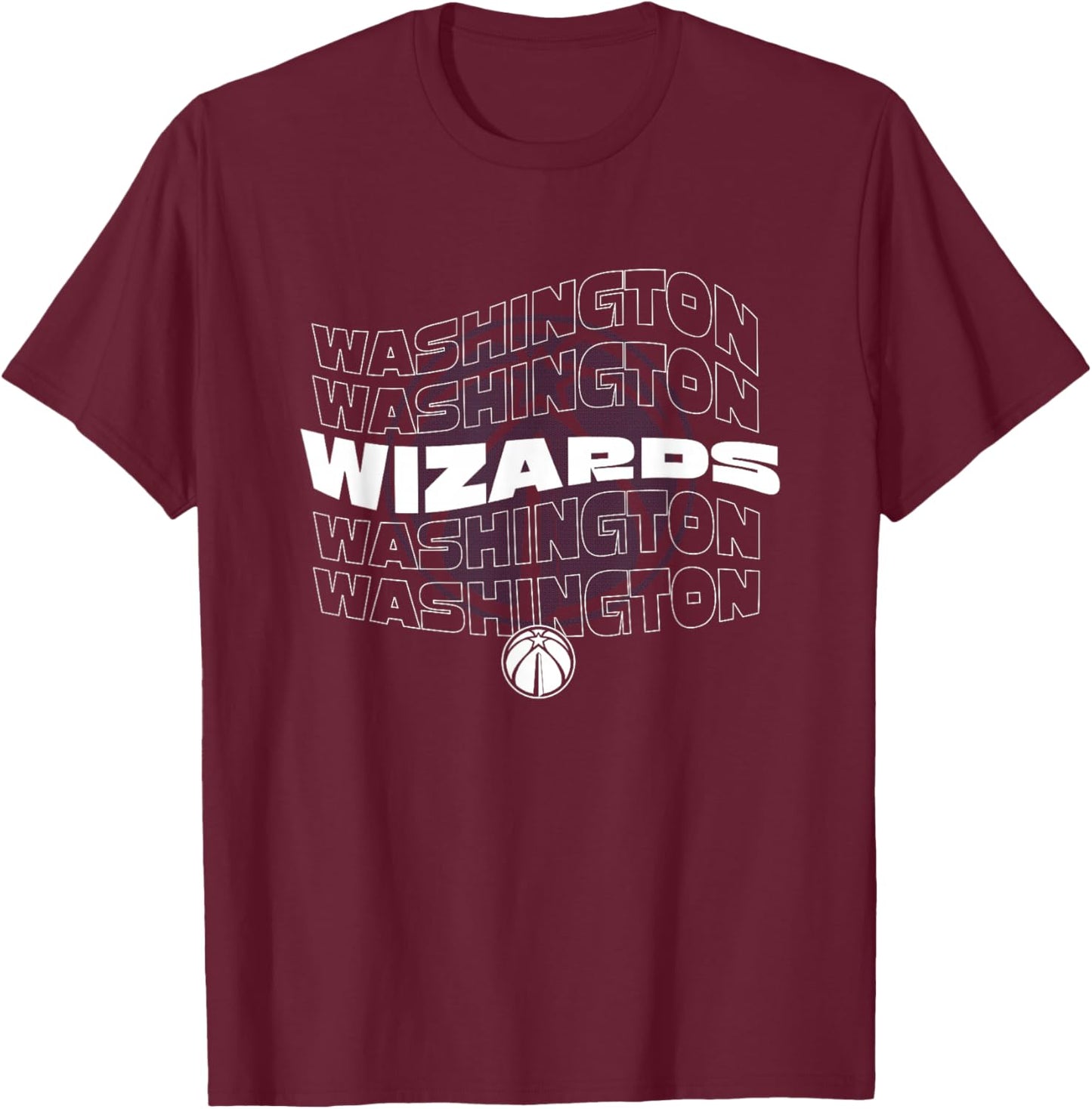 NBA Washington Wizards Wave Outline Team Logo T-Shirt - T-Shirt | Maroon