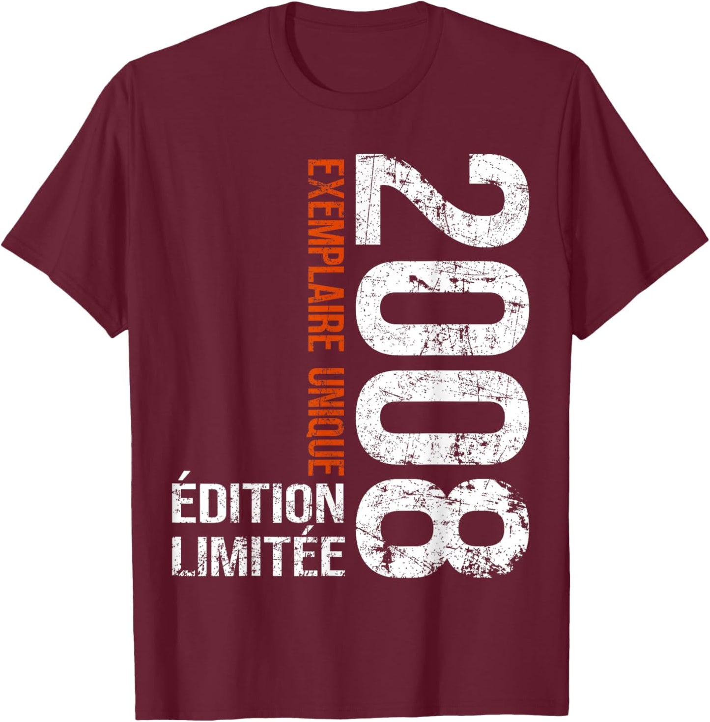 Vintage 2008 Gift 18 Years Boy Birthday Humour T-Shirt - T-Shirt | Maroon