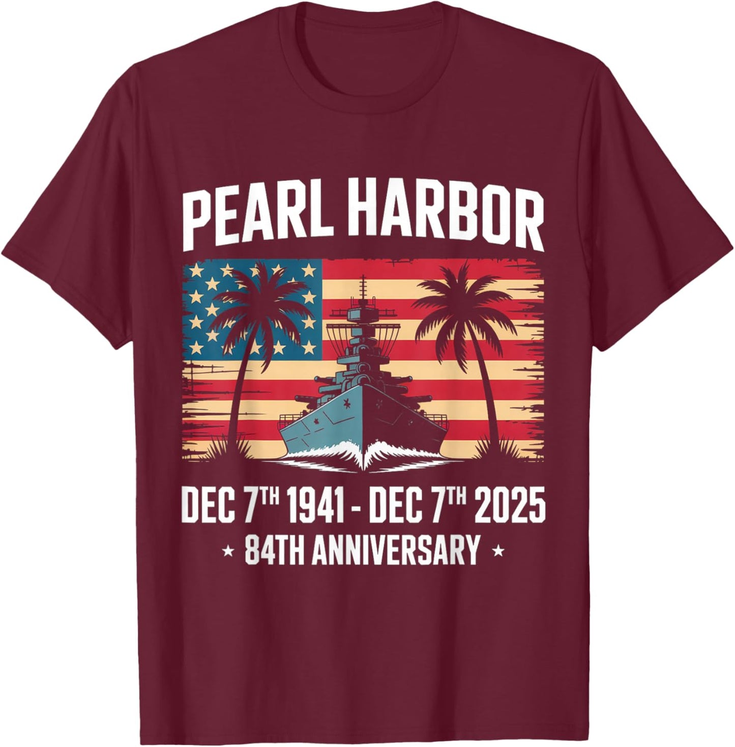 Remember Pearl Harbor Memorial Day December 7th 1941 T-Shirt - T-Shirt | Maroon