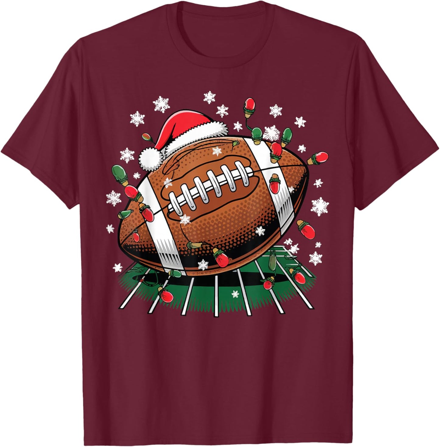 Football Christmas T-Shirt - T-Shirt | Maroon