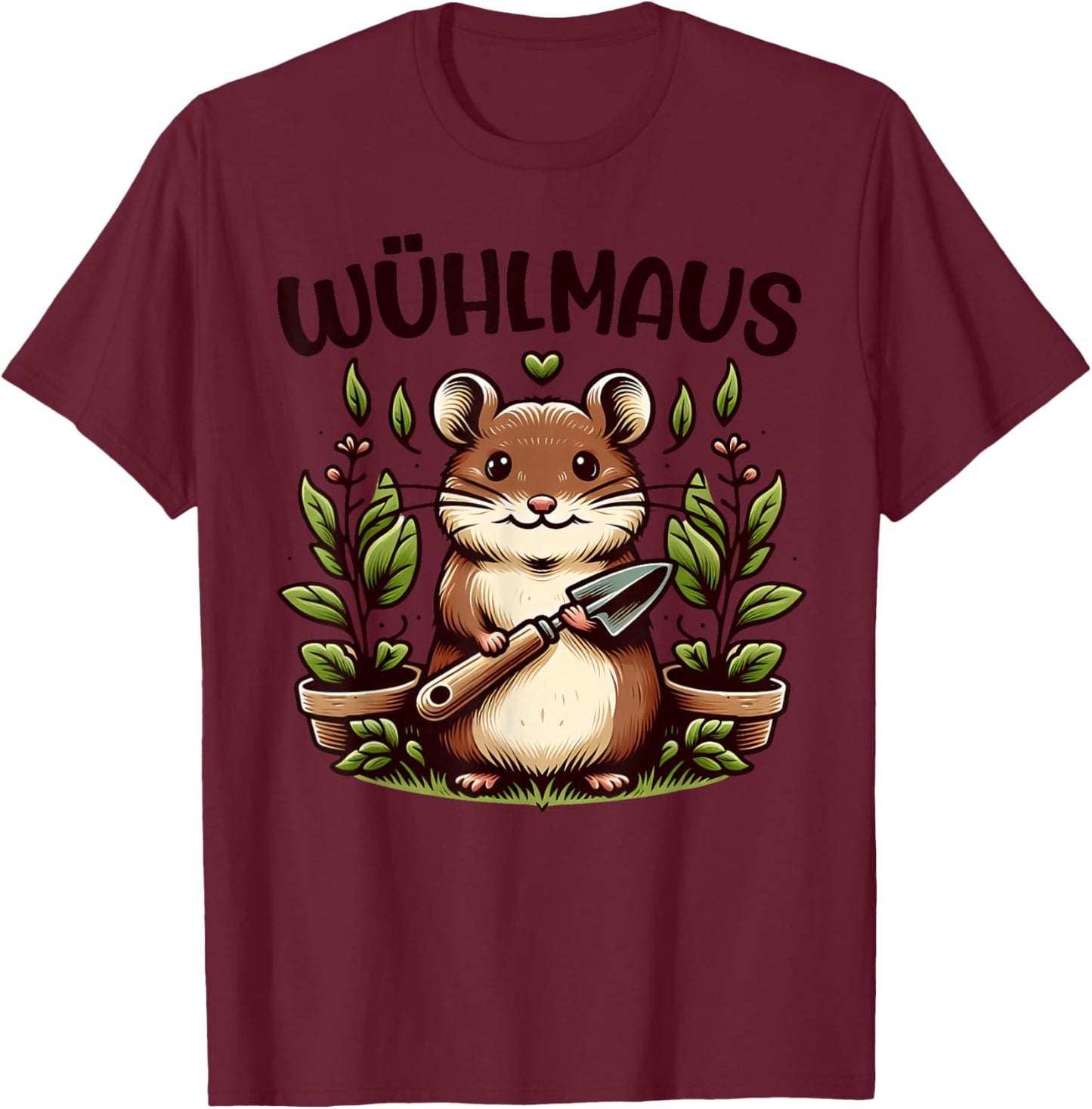 with Funny Garden Motif for Hobby Gardeners Nature Friends, gray, S T-Shirt - T-Shirt | Maroon