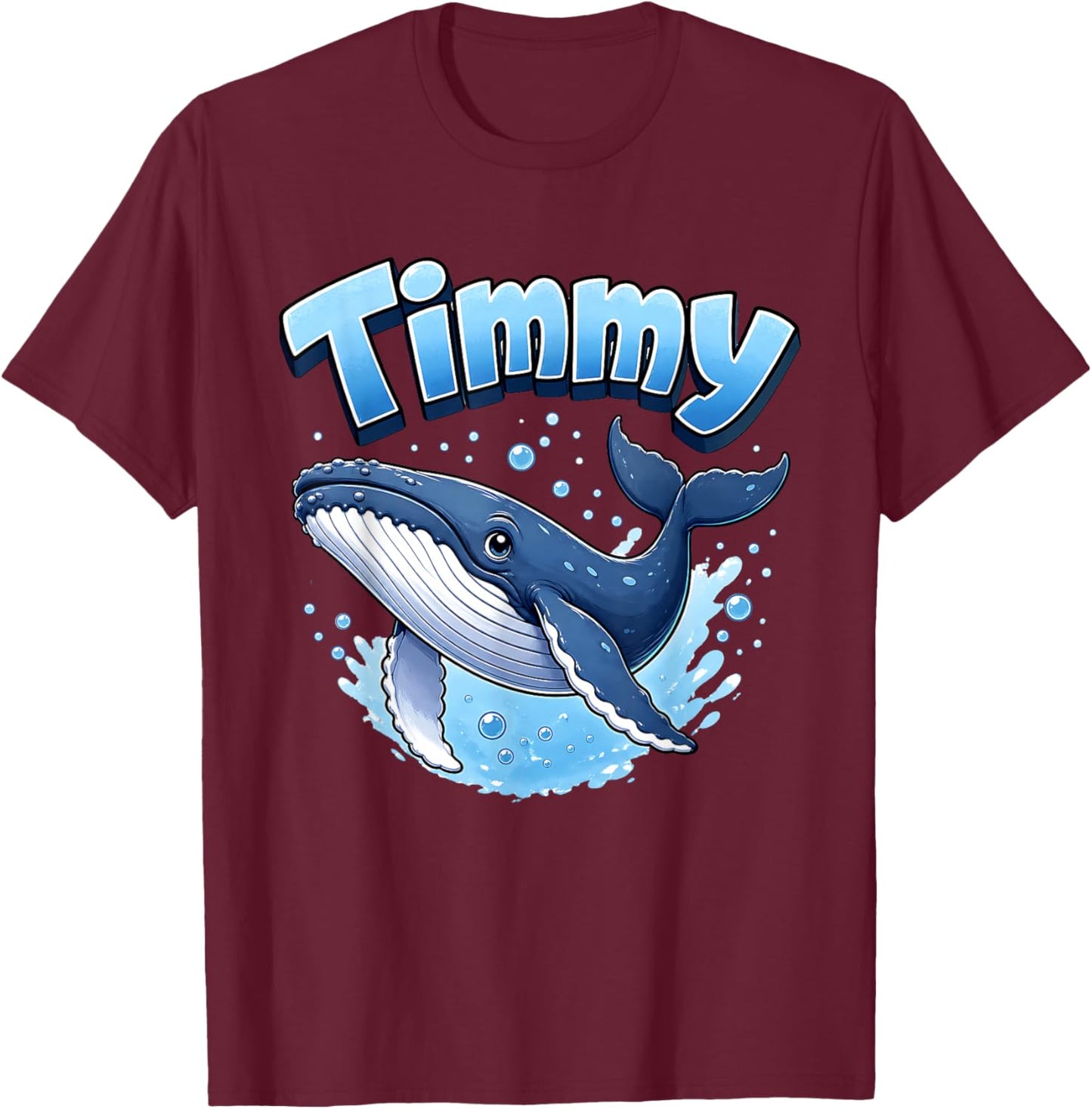 Timmy - der Ostsee-Wal: Süßer Buckelwal Comic Design T-Shirt - T-Shirt | Maroon