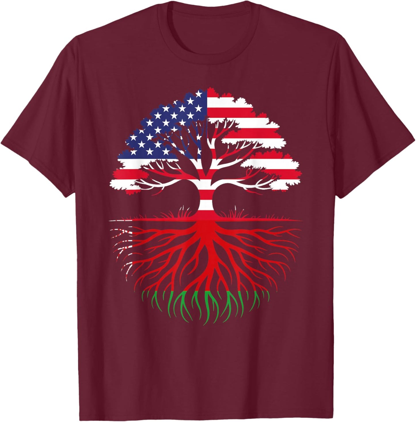 American Grown Belarusian Roots Flag Heritage T-Shirt - T-Shirt | Maroon