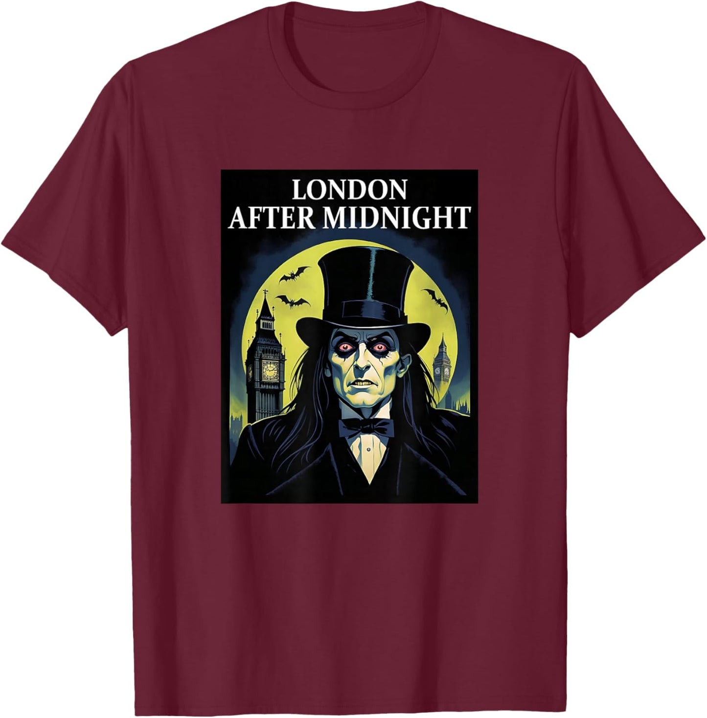 London After Midnight Artwork T-Shirt - T-Shirt | Maroon