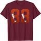 Number 88 BACKSIDE - American Football Jersey Numbered T-Shirt - T-Shirt | Maroon