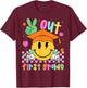 Last Day of School Peace Out 1st Grade Boy Girl Smile Face T-Shirt - T-Shirt | Maroon
