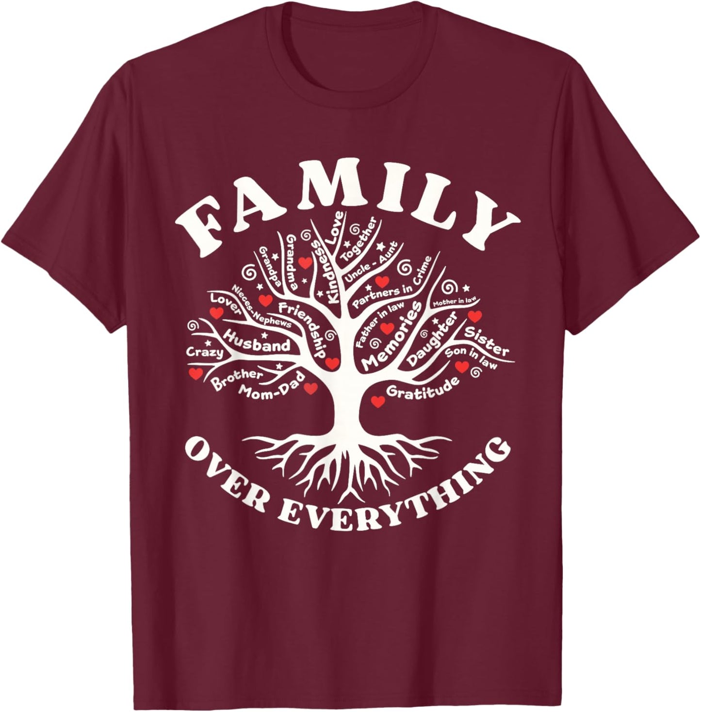 Family reunion 2025 Family Over Everything Matching Trip T-Shirt - T-Shirt | Maroon