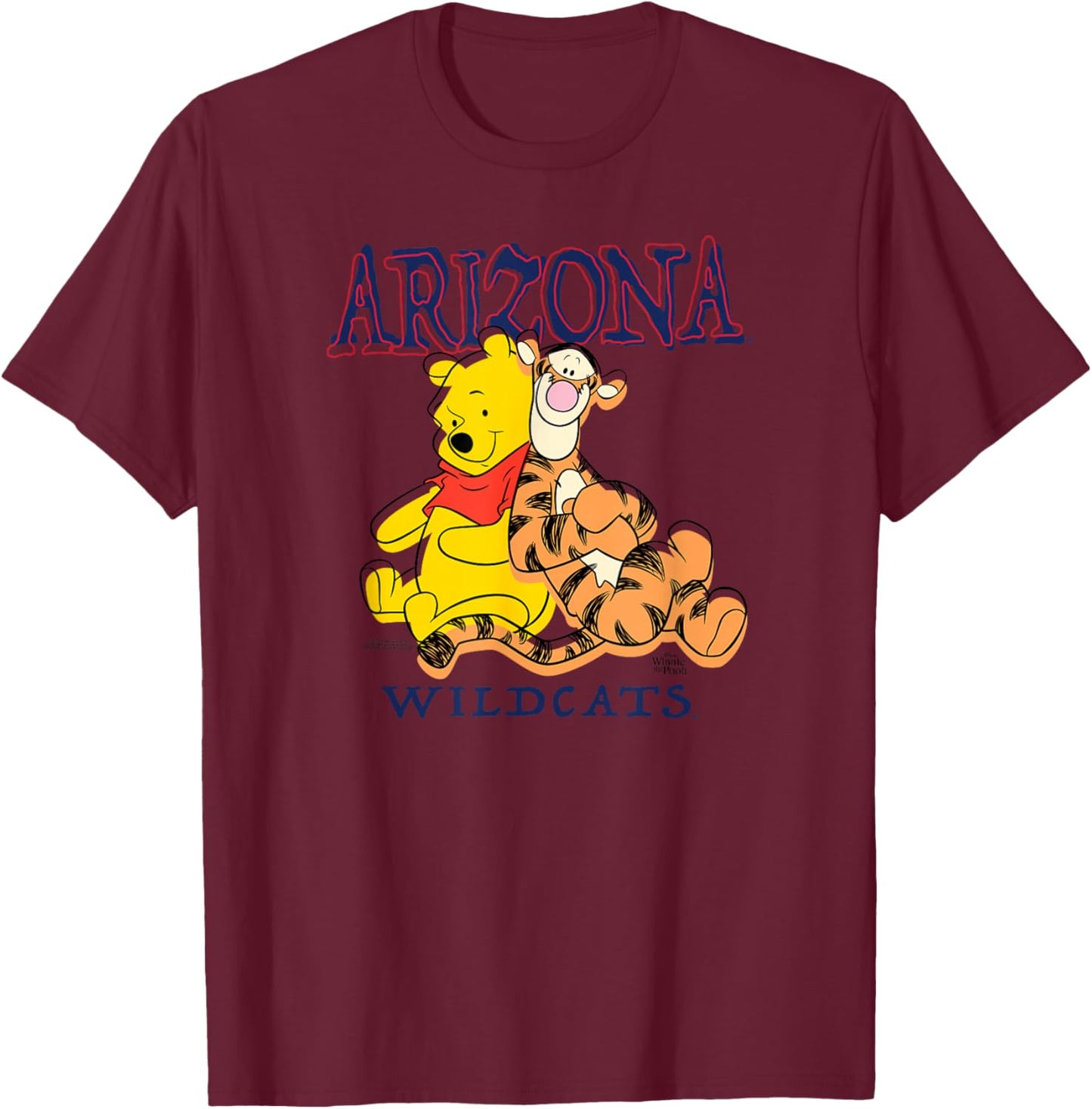 Arizona Wildcats Winnie The Pooh and Tigger White T-Shirt - T-Shirt | Maroon
