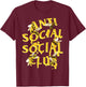 Retro Anti Social Club Bees Funny Introvert Women Men T-Shirt - T-Shirt | Maroon