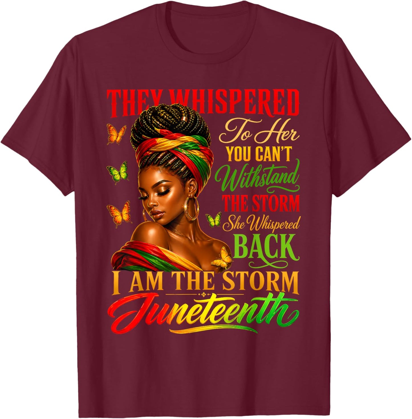Juneteenth Shirts Women Girls Black African America Freedom T-Shirt - T-Shirt | Maroon