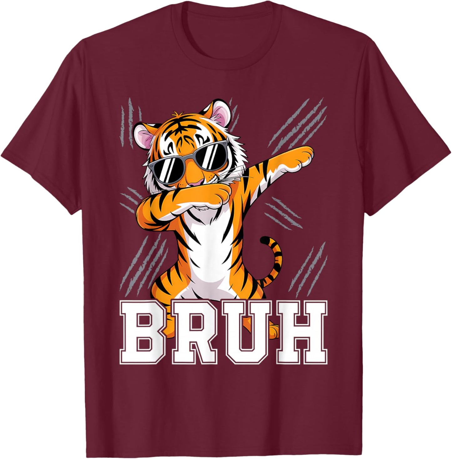Vintage Bruh Game Day Funny Tigers Apparel Women Kid T-Shirt - T-Shirt | Maroon
