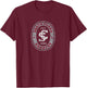 Santa Clara University SCU Broncos Retro Crest Seal T-Shirt - T-Shirt | Maroon