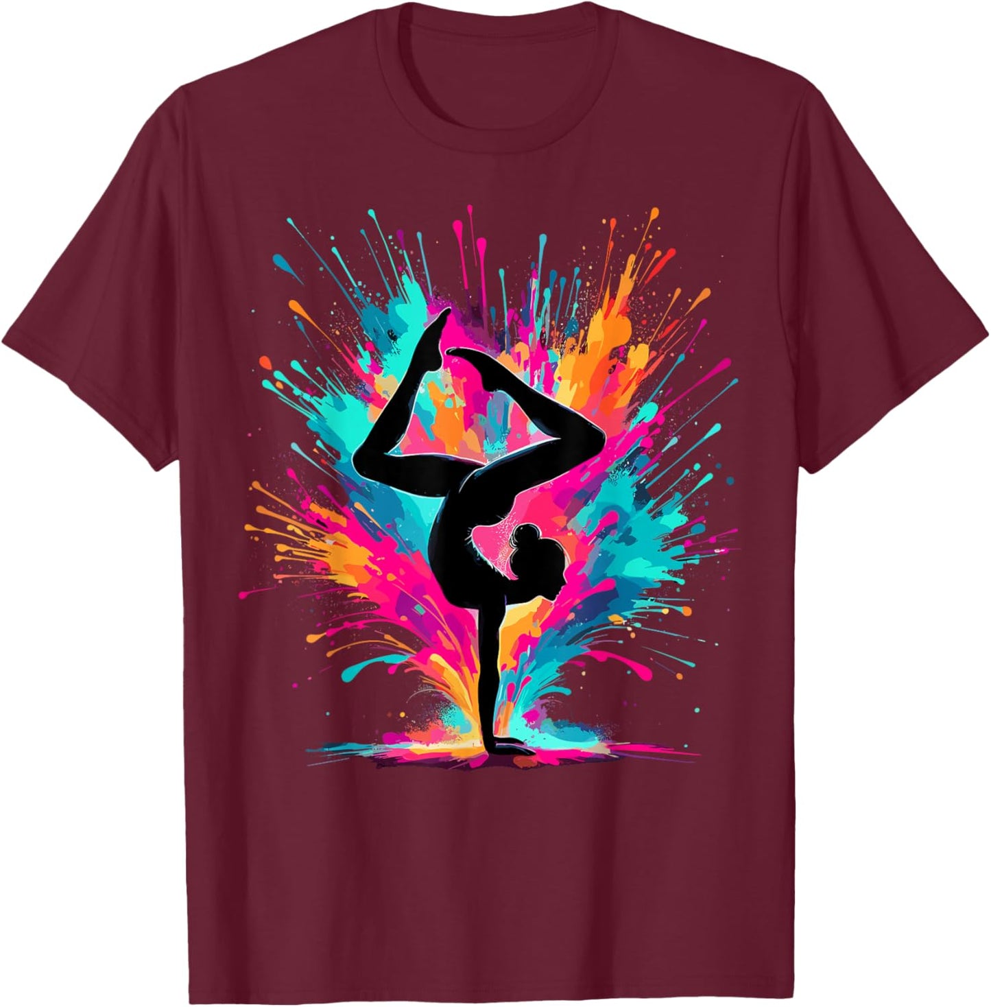 Gymnastics Colorful Gymnast Lover T-Shirt - T-Shirt | Maroon