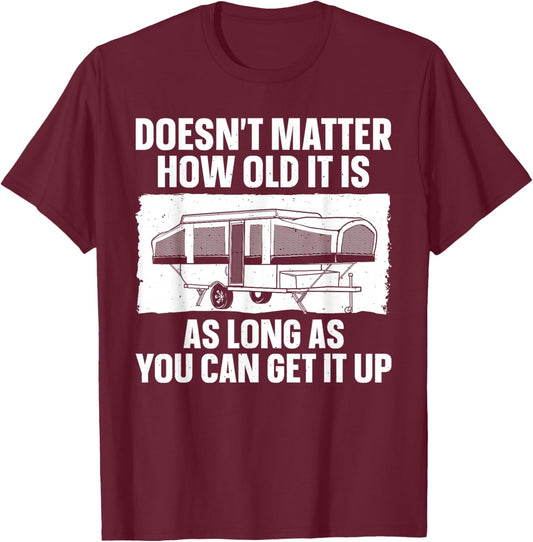 Best Pop Up Camper Art Women Pop Up Trailer Camping T-Shirt - T-Shirt | Maroon