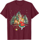 Vintage Girl and Reindeer Retro 1950's Christmas T-Shirt - T-Shirt | Maroon
