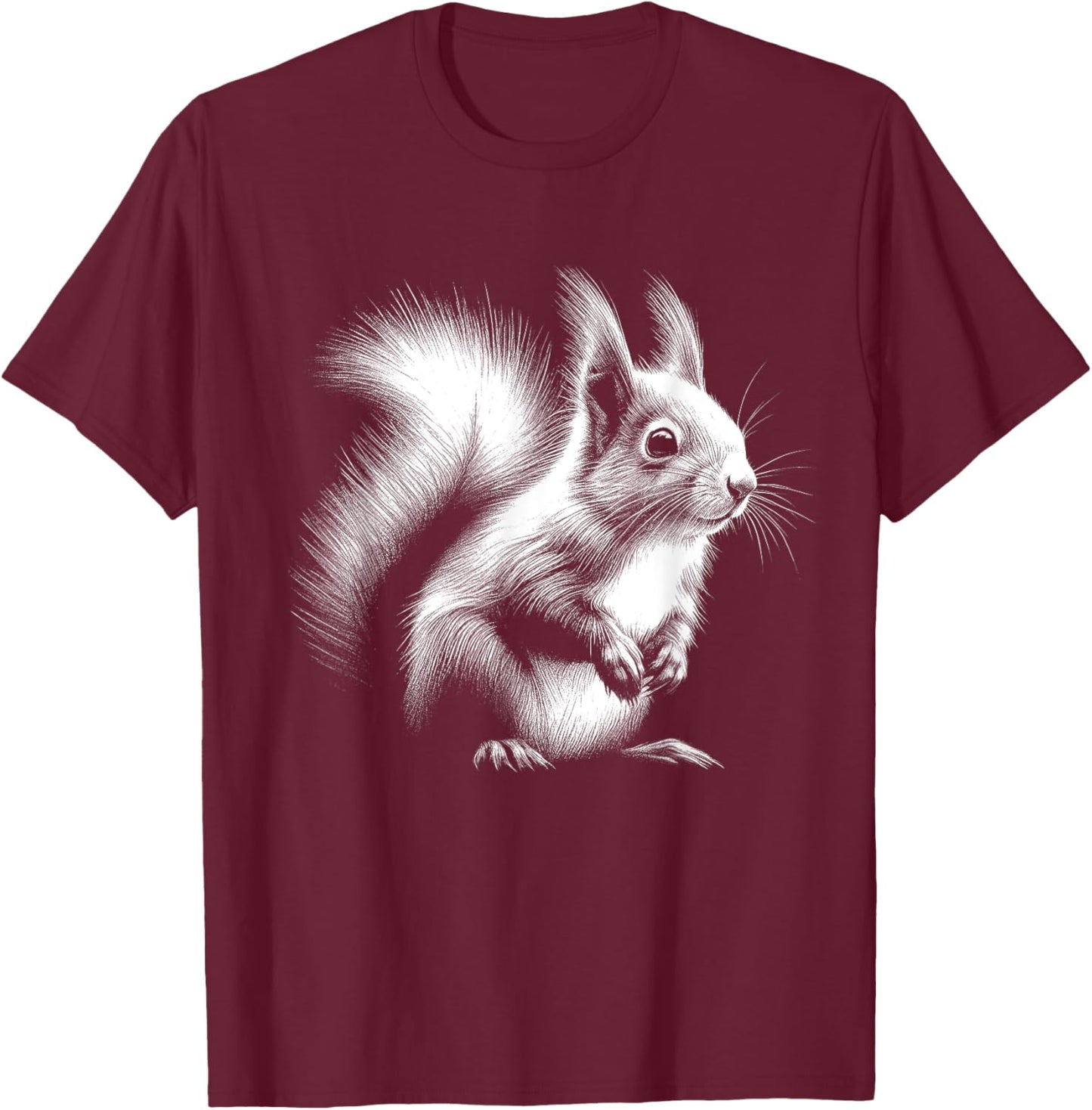 Squirrel Lover Art Design T-Shirt - T-Shirt | Maroon