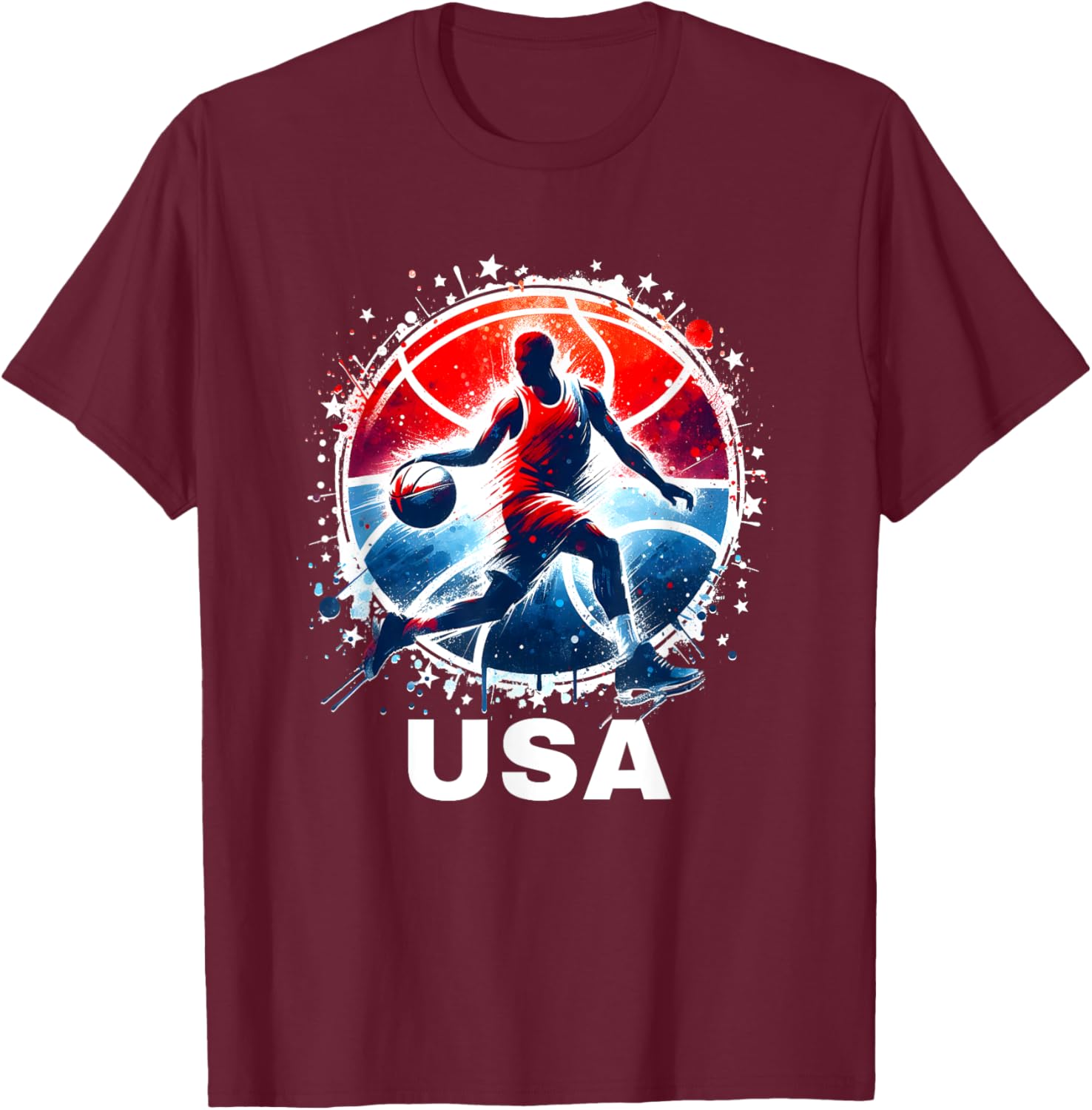 USA Team Basketball Shirt for Kids Men Women Basketball T-Shirt - T-Shirt | Maroon