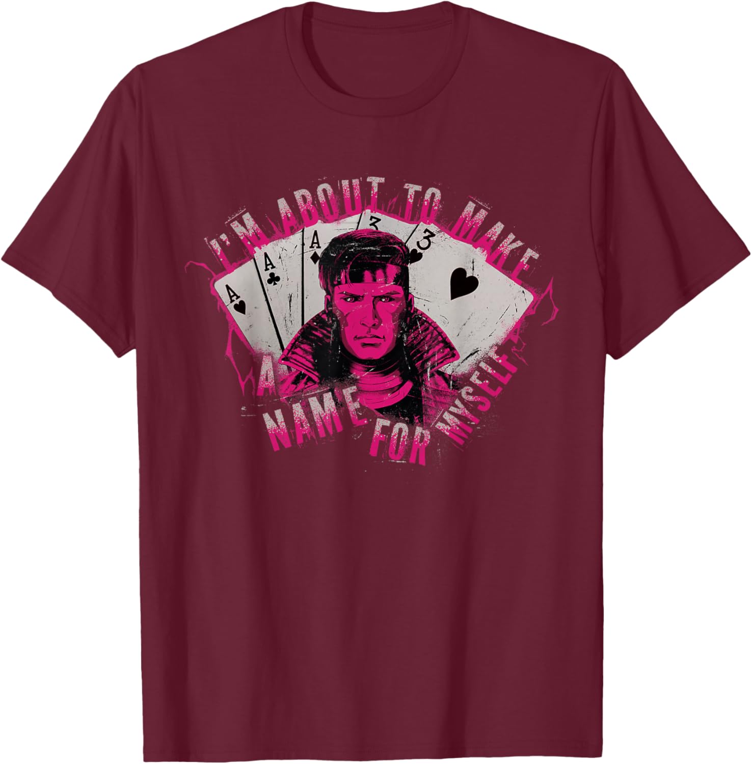 Marvel Studios Deadpool & Wolverine Gambit A Name for Myself T-Shirt - T-Shirt | Maroon
