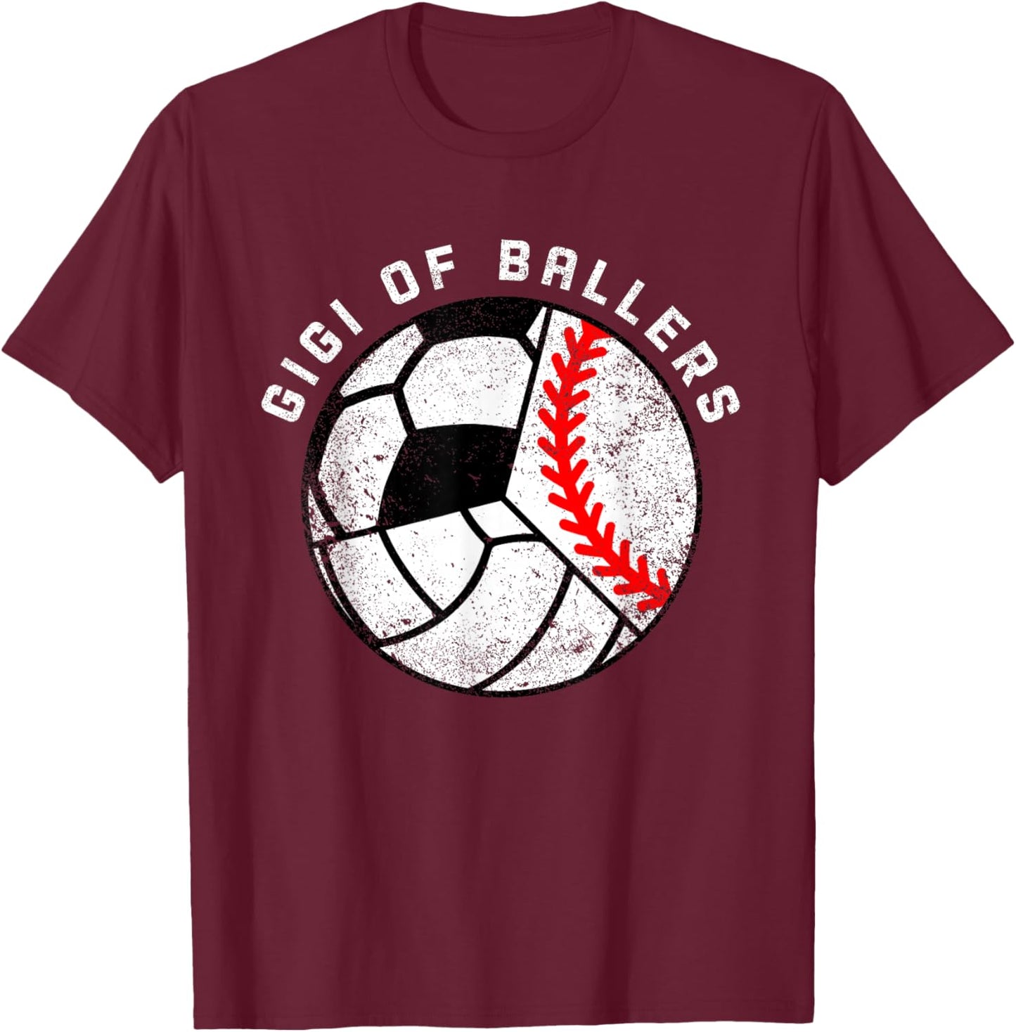 Gigi of Ballers Funny Baseball Volleyball Soccer Gigi T-Shirt - T-Shirt | Maroon