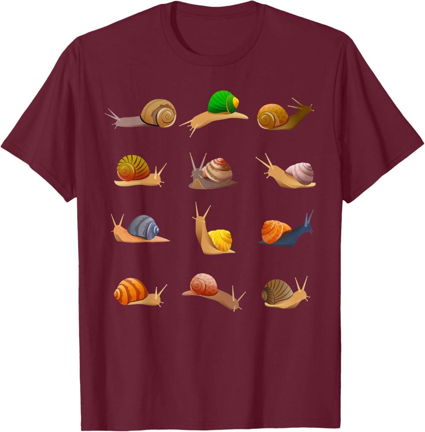 Cool Snail Design Women Insect Animal Snail Lover T-Shirt - T-Shirt | Maroon
