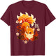 Fox Kawaii Kitsune Japanese Nine-Tailed Sakura T-Shirt - T-Shirt | Maroon