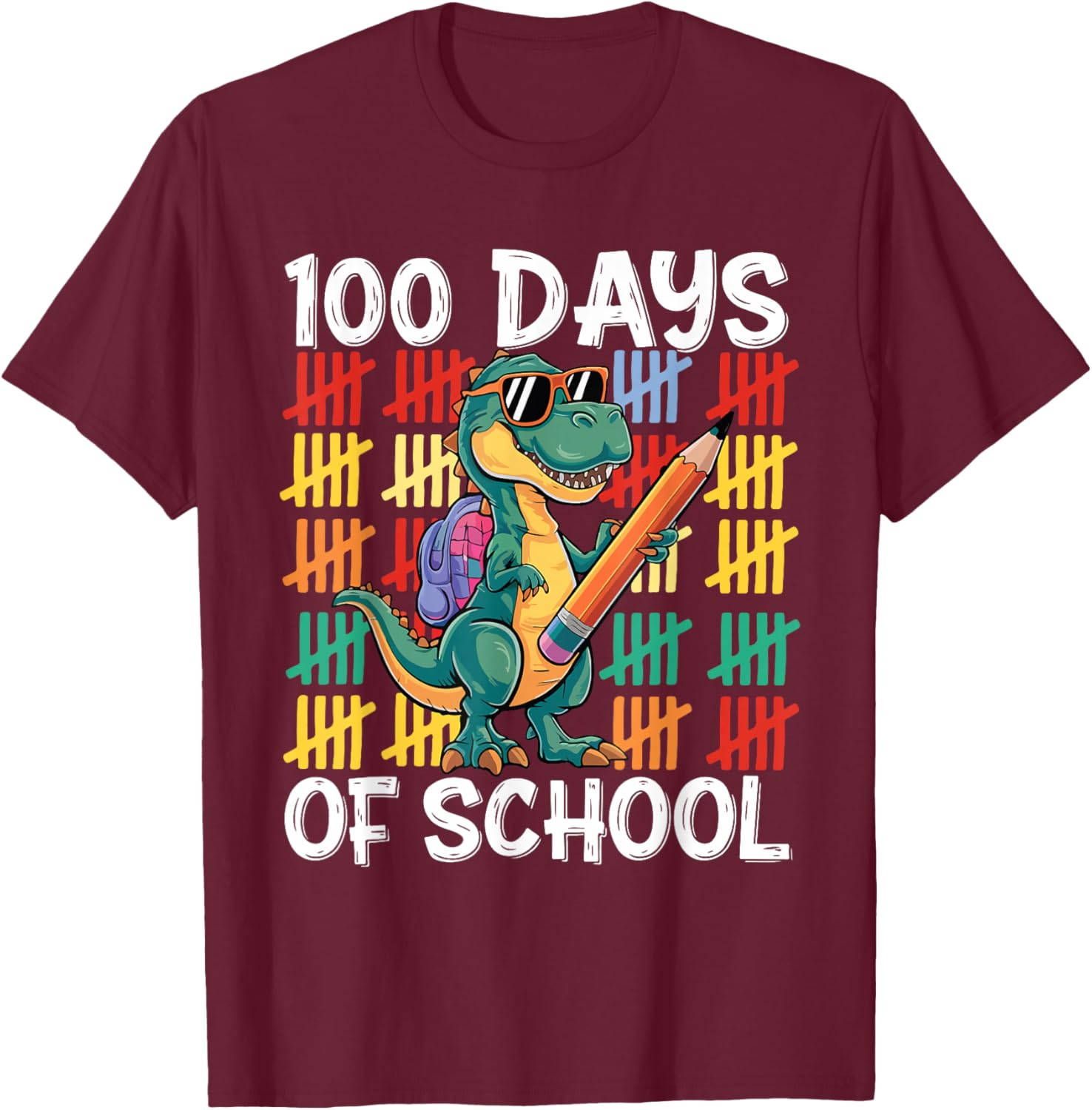 100th Day Of School Costume For Kids Girls Boys 100 Days T-Shirt - T-Shirt | Maroon