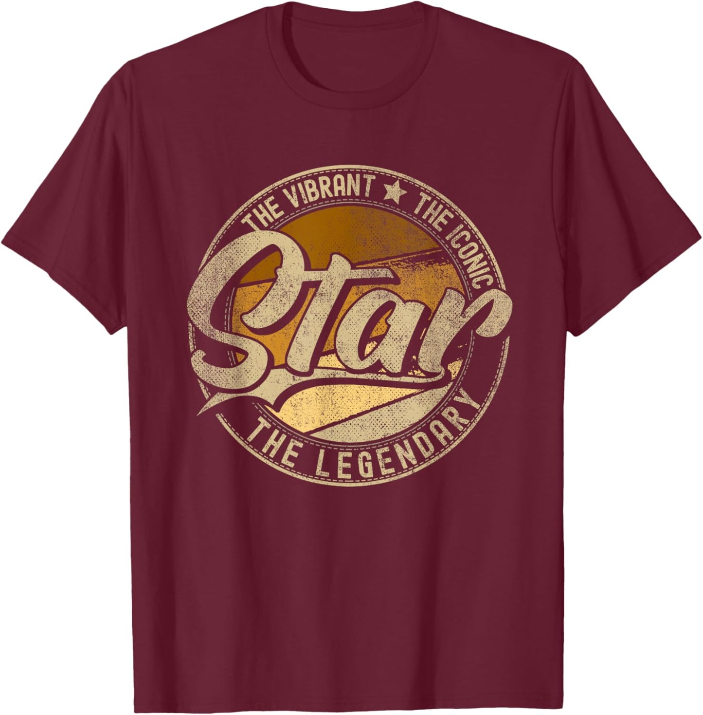Star ID | Idaho | Vintage Distressed T-Shirt - T-Shirt | Maroon
