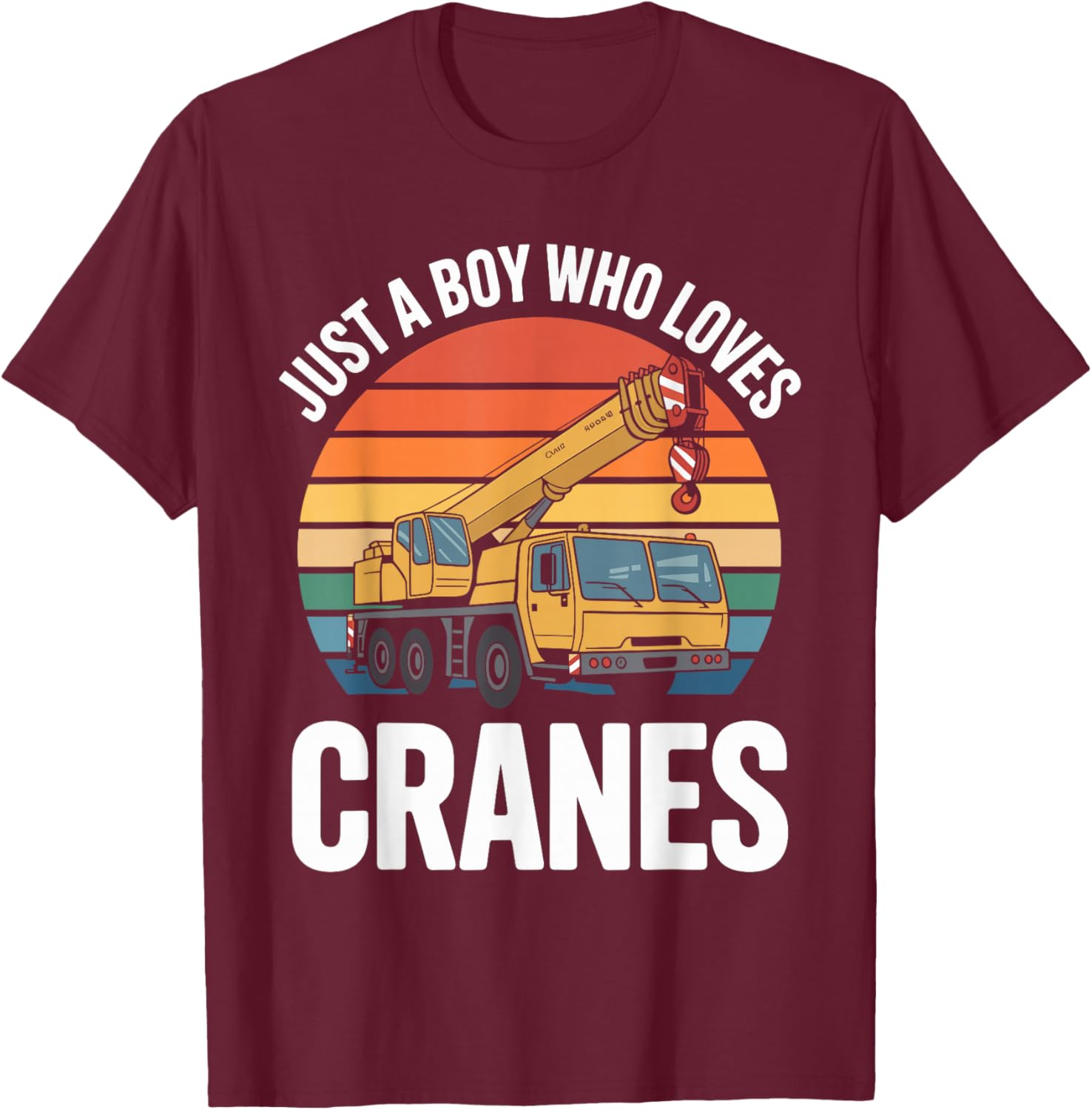 Just a Boy Who Loves Cranes T-Shirt - T-Shirt | Maroon